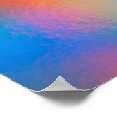 ホログラフィックレインボーカラフルユニコーンパステル ポスター (角)