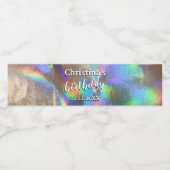 ホログラフィックレインボーカラーズ誕生日パーティー結婚式 ペットボトルラベル (シングルラベル)