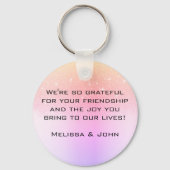 ホログラフィックレインボーグラデーションラックスグリッター雨モダン キーホルダー (裏面)