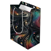 ホログラフィックレインボーグリッター70s銀河クリエイティブ ミディアムペーパーバッグ (裏面アングル)