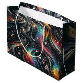 ホログラフィックレインボーグリッター70s銀河クリエイティブ ラージペーパーバッグ (裏面アングル)
