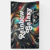 ホログラフィックレインボーグリッター70s銀河クリエイティブ 横断幕 (縦)