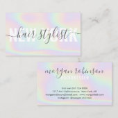 ホログラフィックレインボースクリプトシグネチャ美容師 名刺 (正面/裏面)