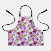 ホログラフィックレインボーフローラコラージキッズ エプロン (正面)