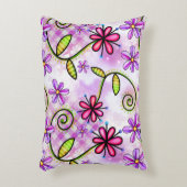 ホログラフィックレインボーフローラコラージュ アクセントクッション (正面(垂直))