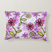 ホログラフィックレインボーフローラコラージュ アクセントクッション (裏面)