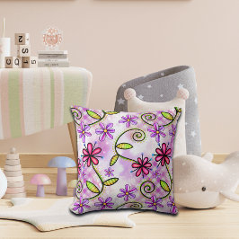 ホログラフィックレインボーフローラコラージュ クッション