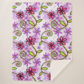 ホログラフィックレインボーフローラコラージュ シェルパブランケット (正面)