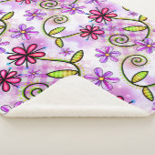 ホログラフィックレインボーフローラコラージュ シェルパブランケット (3/4)