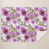 ホログラフィックレインボーフローラコラージュ シェルパブランケット (正面(横))