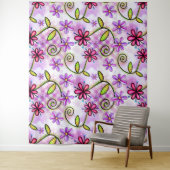 ホログラフィックレインボーフローラコラージュ タペストリー (インサイチュ)