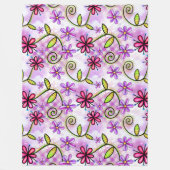 ホログラフィックレインボーフローラコラージュ フリースブランケット (正面)