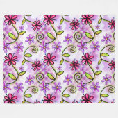 ホログラフィックレインボーフローラコラージュ フリースブランケット (正面(横))