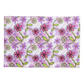 ホログラフィックレインボーフローラコラージュ 枕カバー (裏面)