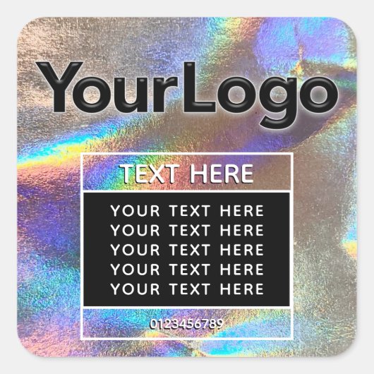 ホログラフィックレインボープロフェッショナル手作りキャンドル スクエアシール (正面)