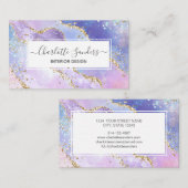 ホログラフィックレインボーモダン金ゴールド 名刺 (正面/裏面)