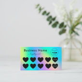 ホログラフィックレインボーユニコーンかわいい割引ロゴを追加 ロイヤリティカード (スタンド正面)