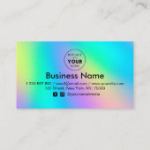 ホログラフィックレインボーユニコーンかわいい割引ロゴを追加 ロイヤリティカード (裏面)