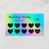 ホログラフィックレインボーユニコーンかわいい割引ロゴを追加 ロイヤリティカード (正面)