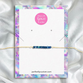 ホログラフィックレインボーユニコーンネックレスピアス 名刺