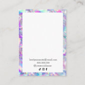 ホログラフィックレインボーユニコーンネックレスピアス 名刺 (裏面)