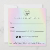 ホログラフィックレインボーユニコーンパステルモダンサロン (裏面)