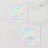 ホログラフィックレインボーラッシュカスタムエクステンションのロゴ スクエア名刺 (正面/裏面)