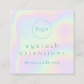 ホログラフィックレインボーラッシュカスタムエクステンションのロゴ スクエア名刺 (正面)