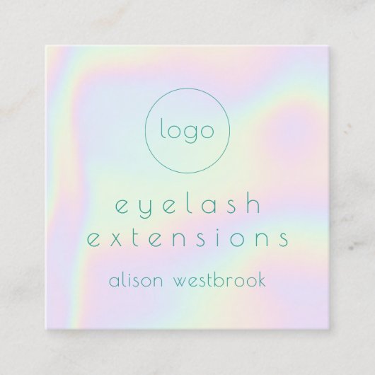 ホログラフィックレインボーラッシュカスタムエクステンションのロゴ スクエア名刺 (正面)