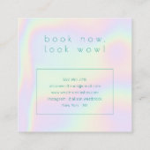 ホログラフィックレインボーラッシュカスタムエクステンションのロゴ スクエア名刺 (裏面)