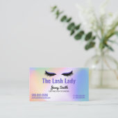 ホログラフィックレインボーラッシュテック美しいサロン 名刺 (スタンド正面)