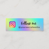 ホログラフィックレインボー後を追インスタグラムQRコードの追加 スキニー名刺 (正面)