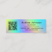 ホログラフィックレインボー後を追インスタグラムQRコードの追加 スキニー名刺 (裏面)