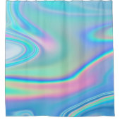 ホログラフィックレインボー抽象芸術 シャワーカーテン (正面)