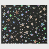 ホログラフィックレインボー結婚のクリスマス誕生日 ラッピングペーパー (フラット)