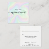 ホログラフィックレインボー署名アポイントメントアラーム 予約カード (正面/裏面)