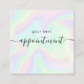 ホログラフィックレインボー署名アポイントメントアラーム 予約カード (正面)