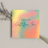 ホログラフィックレインボー赤面ピンクギフト証明書 スクエア名刺