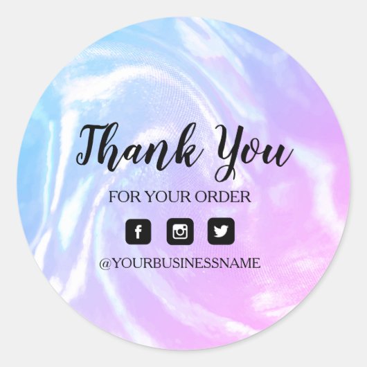 ホログラフィックレインボー |エレガンスと調和 ラウンドシール (正面)