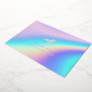 ホログラフィックレインボー Unicornサンキューカード 箔シーズンカード