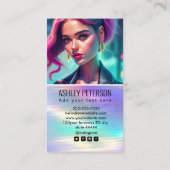 ホログラフィックレインボーQRコードフォト |ソーシャルメディア 名刺 (裏面)