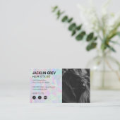 ホログラフィックレトロ幾何学的 | ヘアモデル ロイヤリティカード (スタンド正面)