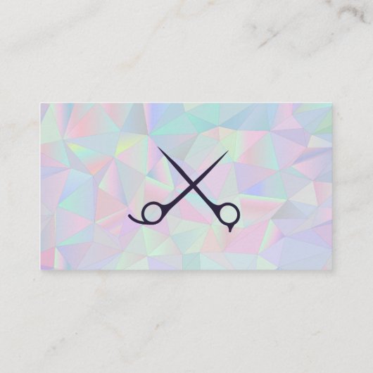 ホログラフィックレトロ幾何学的 | ヘアモデル ロイヤリティカード (裏面)