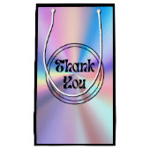 ホログラフィックレトロgroovy感謝していスクリプト黒版 スモールペーパーバッグ (正面)