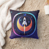 🚀ホログラフィックロケット宇宙 クッション (ブランケット)