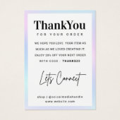 ホログラフィックロゴネックレスイヤリングサンキューカード (正面)