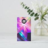 ホログラフィックロゴブラックイヤリングディスプレイカード 名刺 (スタンド正面)