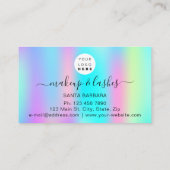 ホログラフィックロゴQRコードラッシュメイクアップヘアードリップ 名刺 (裏面)