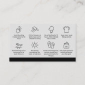 ホログラフィックワックス加工アフターケアカード、毛髪除去  名刺 (裏面)