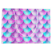 ホログラフィック人魚パターン青紫 ラージペーパーバッグ (裏面)